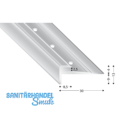 K�GELE Treppenkantenprofil Alu silber eloxiert, 2,5 mm, 2700 mm