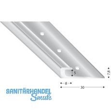 KÜGELE Abschluss- und Treppenkantenprofil Alu silber, 5 mm, 2700 mm KÜGELE Abschluss- und Treppenkantenprofil Alu silber, 5 mm, 2700 mm
