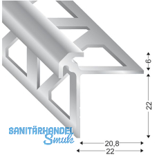 KÜGELE Mauerkantenprofil DOPPIO Alu silber, Innenhöhe 6 mm, 3000 mm KÜGELE Mauerkantenprofil DOPPIO Alu silber, Innenhöhe 6 mm, 3000 mm