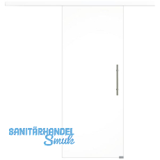 Glasschiebetür Set Klarglas, 820x2100mm, Inlay CPL weiß, Stoßgriff silber Glasschiebetür Set Klarglas, 820x2100mm, Inlay CPL weiß, Stoßgriff silber