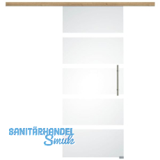 Glasschiebet�r Set Sensita 15, 820x2100mm, Inlay CPL Risseiche, Sto�griff silber