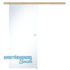 Glasschiebet�r Set Klarglas, 820x2100mm, Inlay CPL Achat Muschelgriff silber