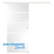 Glasschiebetür Set Sensita 15, 820x2100mm Inlay CPL Bianco Muschelgriff silber Glasschiebetür Set Sensita 15, 820x2100mm Inlay CPL Bianco Muschelgriff silber