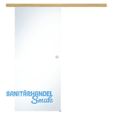 Glasschiebetür Set Klarglas, 820x2100mm, Inlay CPL Eiche Muschelgriff silber Glasschiebetür Set Klarglas, 820x2100mm, Inlay CPL Eiche Muschelgriff silber