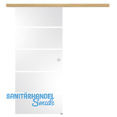 Glasschiebet�r Set Sensita 15, 920x2100mm Inlay CPL Eiche Muschelgriff silber