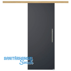 Glasschiebet�r Set BlackDark, 820x2100mm, Inlay CPL Eiche, Sto�griff silber