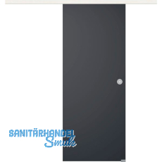 Glasschiebet�r Set BlackDark, 820x2100mm Inlay CPL Bianco Muschelgriff silber