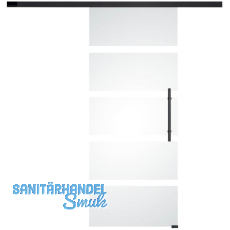 SOLIDO Glasschiebet�r Set Sensita 15, Beschl�ge/Sto�griff schwarz, 920x2100