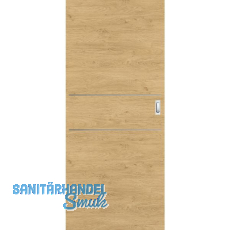 SOLIDO Donau Schiebet�re CPL Natura Eiche quer, 2 Lisenen, 920x2070 mm