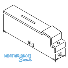 Halter Soft 40 Aluminium blank 160 mm Sichtbeton