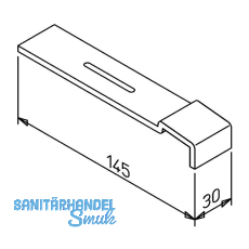 Halter Standard 25 Aluminium blank 145 mm Sichtbeton Halter Standard 25 Aluminium blank 145 mm Sichtbeton