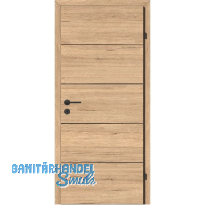 SOLIDO Smart Innentüre CPL Saloon Eiche 4 Lisenen schwarz VB LI TBA 950/2030 mm SOLIDO Smart Innentüre CPL Saloon Eiche 4 Lisenen schwarz VB LI TBA 950/2030 mm