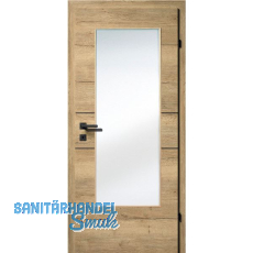 SOLIDO Smart Innentüre CPL Ripped Eiche 2 Lisenen schwarz GL RE TBA 900/2030mm SOLIDO Smart Innentüre CPL Ripped Eiche 2 Lisenen schwarz GL RE TBA 900/2030mm