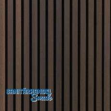 Akustikpaneel mit Softkante Eiche geräuchert roh / schwarz Akustikpaneel mit Softkante Eiche geräuchert roh / schwarz