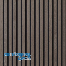 Akustikpaneel mit Softkante Eiche grau roh / schwarz Akustikpaneel mit Softkante Eiche grau roh / schwarz