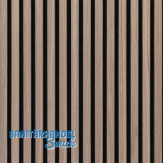 Akustikpaneel mit Softkante Nuss Natur roh / schwarz