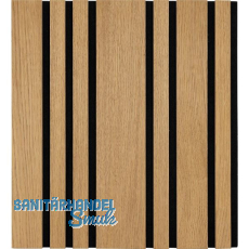 Akustikpaneel Plus mit Softkante Eiche Natur roh / schwarz Akustikpaneel Plus mit Softkante Eiche Natur roh / schwarz
