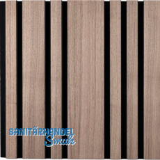 Akustikpaneel Plus mit Softkante Nuss Natur / schwarz Akustikpaneel Plus mit Softkante Nuss Natur / schwarz