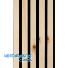 Akustikpaneel Muster mit Softkante Zirbe Natur roh / schwarz Akustikpaneel Muster mit Softkante Zirbe Natur roh / schwarz