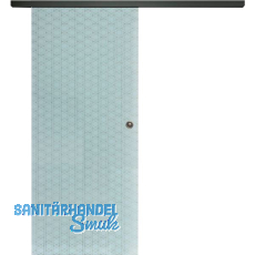 SOLIDO Glasschiebetür Set Edelstein Brillant weiß, Muschelgriff schwarz, 820 SOLIDO Glasschiebetür Set Edelstein Brillant weiß, Muschelgriff schwarz, 820