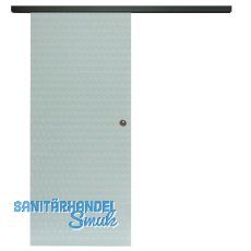 SOLIDO Glasschiebetür Set Edelstein Smaragd weiß, Muschelgriff schwarz, 820 SOLIDO Glasschiebetür Set Edelstein Smaragd weiß, Muschelgriff schwarz, 820