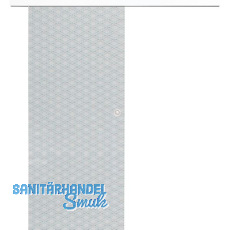 Glasschiebet�r Set Brillant klar, Inlay wei�, Muschelgriff silber, 820