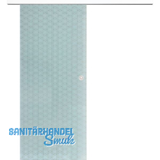 Glasschiebet�r Set Brillant wei�, Inlay wei�, Muschelgriff silber, 920