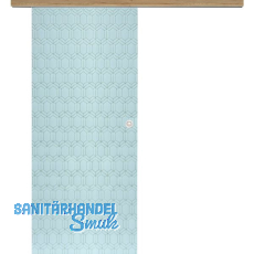 Glasschiebet�r Set Grande Smaragd wei�, Inlay Risseiche, Muschelgriff silber 920