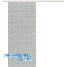 Glasschiebetür Set Diamant klar, Inlay Bianco, Muschelgriff silber, 920 Glasschiebetür Set Diamant klar, Inlay Bianco, Muschelgriff silber, 920