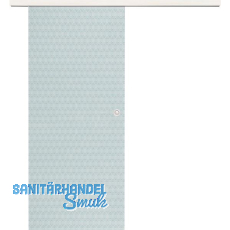 Glasschiebet�r Set Smaragd klar, Inlay Bianco, Muschelgriff silber, 820