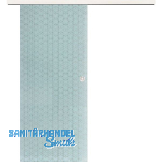 Glasschiebet�r Set Brillant wei�, Inlay Bianco, Muschelgriff silber, 820