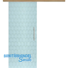 Glasschiebet�r Set Grande Smaragd wei�, Inlay Risseiche, Sto�griff silber, 920