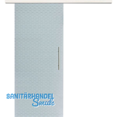 Glasschiebet�r Set Diamant wei�, Inlay Bianco, Sto�griff silber, 920 mm