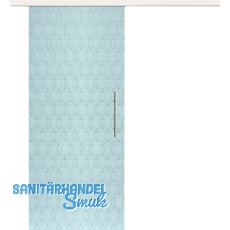 Glasschiebetür Set Grande Smaragd weiß, Inlay Bianco, Stoßgriff silber, 820 Glasschiebetür Set Grande Smaragd weiß, Inlay Bianco, Stoßgriff silber, 820