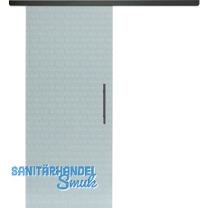 SOLIDO Glasschiebetür Set Edelstein Smaragd weiß, Stoßgriff schwarz, 720 SOLIDO Glasschiebetür Set Edelstein Smaragd weiß, Stoßgriff schwarz, 720