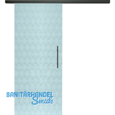 SOLIDO Glasschiebetür Set Edelstein Grande Smaragd weiß, Stoßgriff schwarz, 720 SOLIDO Glasschiebetür Set Edelstein Grande Smaragd weiß, Stoßgriff schwarz, 720