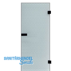 SOLIDO Ganzglastüre Edelstein Diamant weiß Beschläge schwarz, 921/2013 Links SOLIDO Ganzglastüre Edelstein Diamant weiß Beschläge schwarz, 921/2013 Links