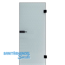 SOLIDO Ganzglastüre Edelstein Diamant weiß Beschläge PZ schwarz, 921/2013 RE SOLIDO Ganzglastüre Edelstein Diamant weiß Beschläge PZ schwarz, 921/2013 RE