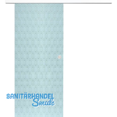 Glasschiebet�r Set Grande Smaragd wei�, Inlay wei�, Muschelgriff silber, 720