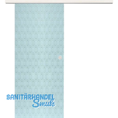 Glasschiebetür Set Grande Smaragd weiß, Inlay Bianco, Muschelgriff silber, 720 Glasschiebetür Set Grande Smaragd weiß, Inlay Bianco, Muschelgriff silber, 720