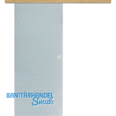 Glasschiebet�r Set Diamant wei�, Inlay Eiche, Muschelgriff silber, 720 mm