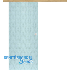 Glasschiebetür Set Grande Smaragd weiß, Inlay Eiche, Muschelgriff silber, 720 Glasschiebetür Set Grande Smaragd weiß, Inlay Eiche, Muschelgriff silber, 720