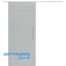 Glasschiebet�r Set Diamant klar, Inlay wei�, Sto�griff silber, 720 mm