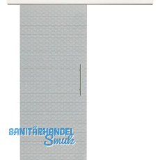 Glasschiebet�r Set Diamant klar, Inlay Bianco, Sto�griff silber, 720 mm