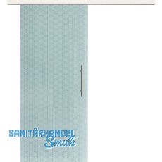 Glasschiebetür Set Brillant weiß, Inlay Bianco, Stoßgriff silber, 720 mm Glasschiebetür Set Brillant weiß, Inlay Bianco, Stoßgriff silber, 720 mm