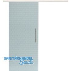 Glasschiebet�r Set Smaragd wei�, Inlay Bianco, Sto�griff silber, 720 mm