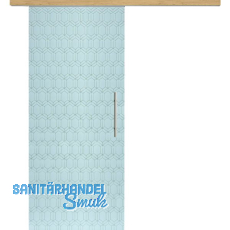 Glasschiebet�r Set Grande Smaragd wei�, Inlay Eiche, Sto�griff silber, 720