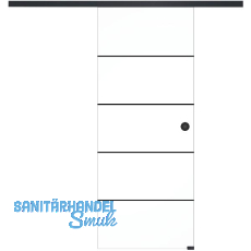 SOLIDO Glasschiebet�r Set Industry 3, Beschl�ge/Muschelgriff schwarz, 820x2100