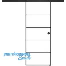 SOLIDO Glasschiebet�r Set Industry 4, Beschl�ge/Muschelgriff schwarz, 720x2100