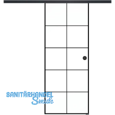 SOLIDO Glasschiebetür Set Industry 5, Beschläge/Muschelgriff schwarz, 920x2100 SOLIDO Glasschiebetür Set Industry 5, Beschläge/Muschelgriff schwarz, 920x2100